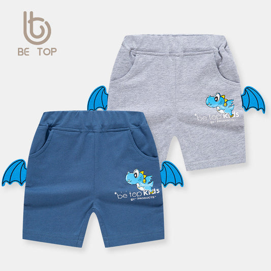 betop children's clothing 2024 summer new children's shorts boys' three-dimensional dinosaur shorts cartoon baby pants