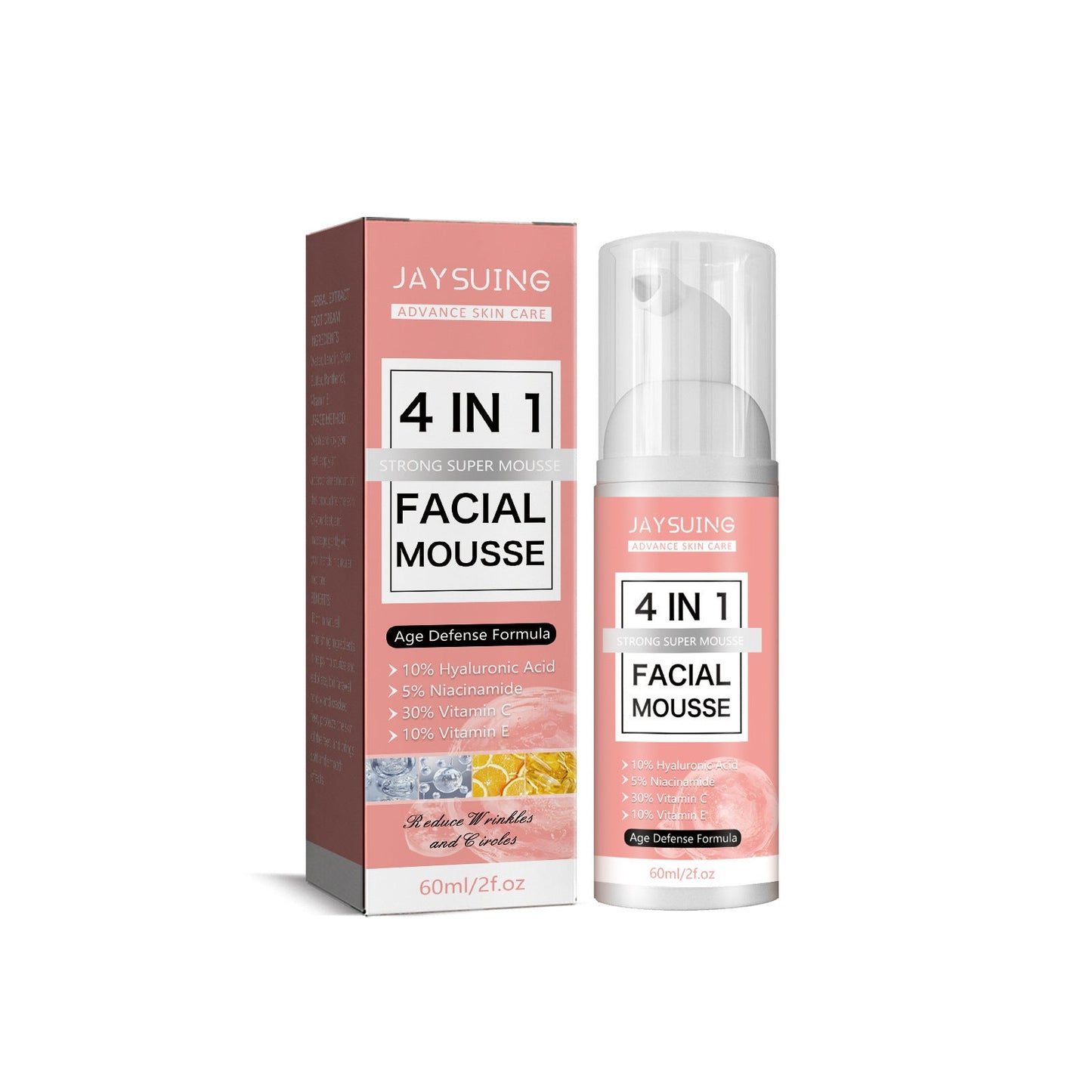 Jaysuing 4-in-1 Facial Skin Care Essence Cream Firming Moisturizing Skin Cleansing Moisturizing Oil Control Set 