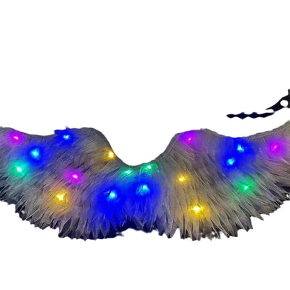 LED light source luminous feather wings angel wings adult children fairy performance props princess flower girl dress up