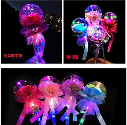 Manufacturers direct sales flash glow stick star ball children's glow toy stall supply fairy stick ground push products