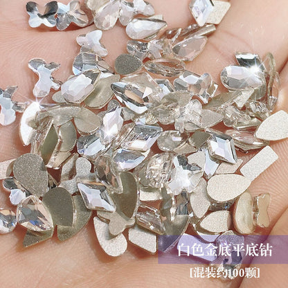 Nail rhinestones 100 pieces nail accessories aurora diamonds phantom shaped diamonds New York storm diamonds hot bottom diamonds wholesale