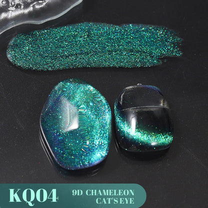 Cross-border 2023 new 9D chameleon cat's eye gel broken diamond dynamic galaxy starry sky crystal laser cat's eye nail polish gel