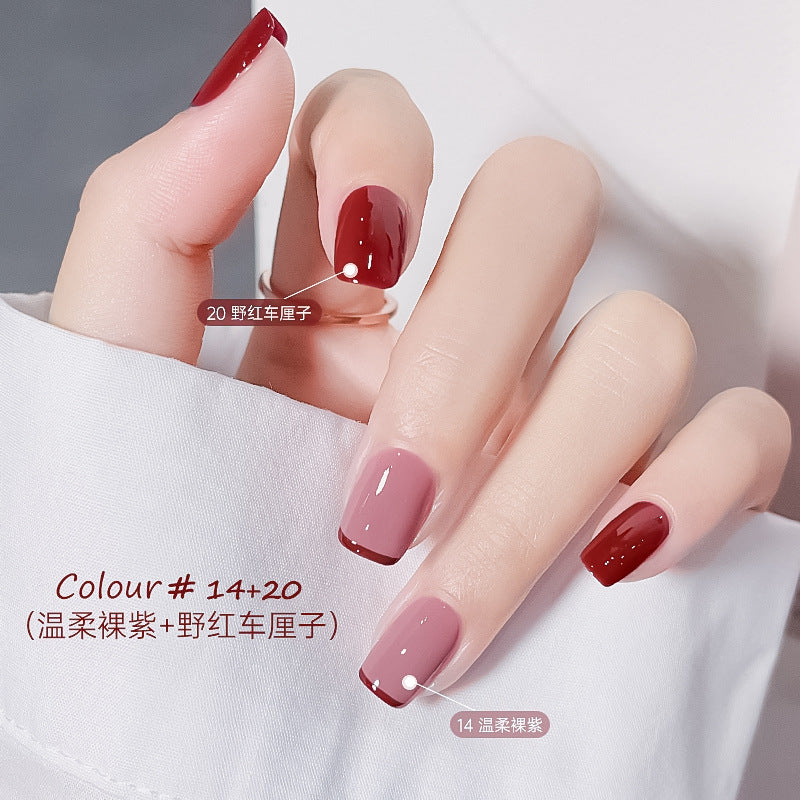 Water-based nail polish, no baking, quick drying, long-lasting, non-peelable, bell autumn and winter transparent nude jelly nail polish for nail salon