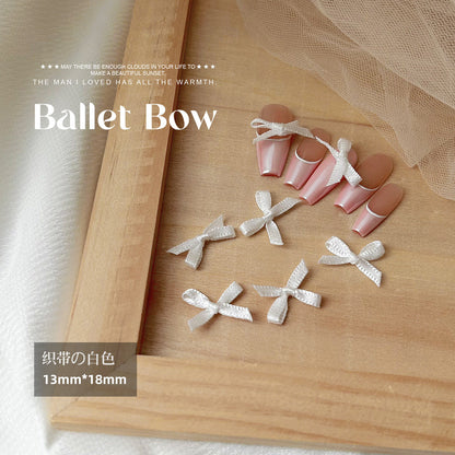 Net celebrity ballet shoes bow ribbon ribbon nail accessories gentle pure desire style retro solid color nail accessories