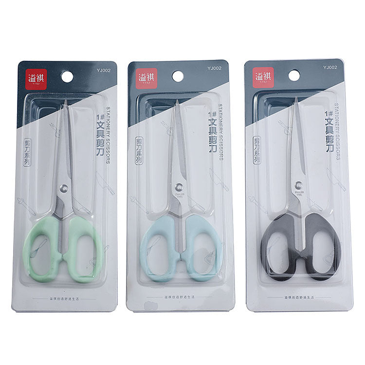 YJ002 stainless steel stationery scissors stainless steel scissors student scissors office scissors handmade household paper cutting small scissors