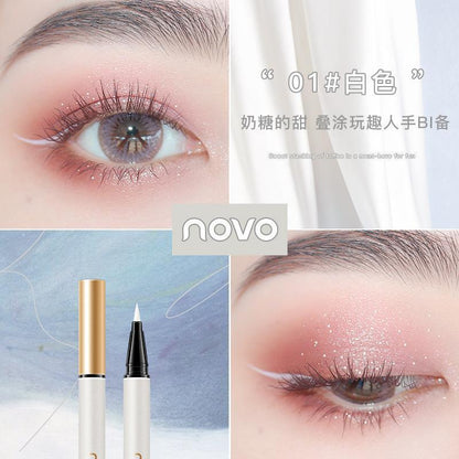 NOVO ប៊ិច Eyeliner ដ៏ប្រណិត និងចម្រុះពណ៌ ស្តើង ងាយស្រួលដាក់ពណ៌ មិនជ្រាបទឹក ធន់នឹងញើស មិនប្រតាក មិនក្លែងក្លាយ មិនផាត់ពណ៌ 