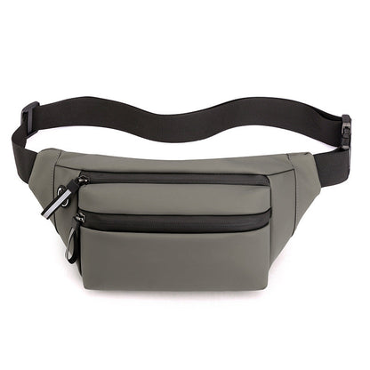 New Men's Waist Bag Leisure Water-Repellent Chest Bag Multi-layer Large Capacity Shoulder Bag Simple Solid Color Messenger Bag Wholesale 