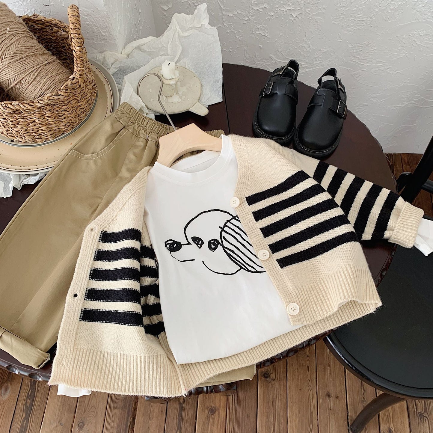 Children's sweater Bangcheng 2024 spring striped cardigan children's clothing long-sleeved shirt boys and girls casual jacket MY0005