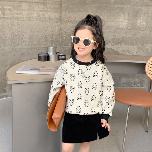 Korean children's clothing 2022 new girls' fashionable long-sleeved sweatshirts for small and medium-sized children and babies in autumn fashionable pullover tops