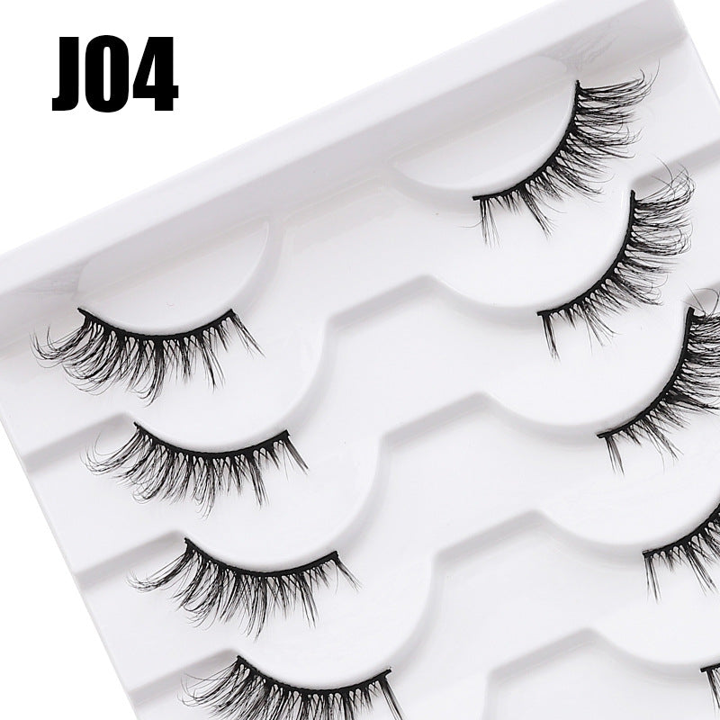 DINGSEN false eyelashes factory wholesale cross-border three-dimensional curled eyelashes multi-layer thick half eyelashes half