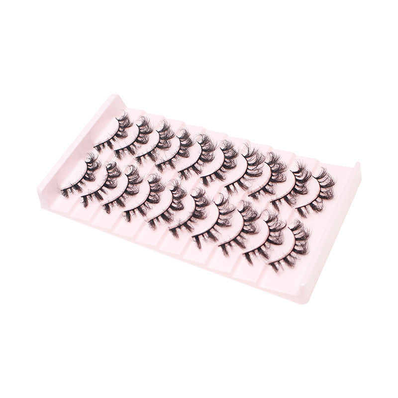 DINGSEN false eyelashes factory cross-border stable supply explosive style 10 pairs set thick natural curling nude makeup style