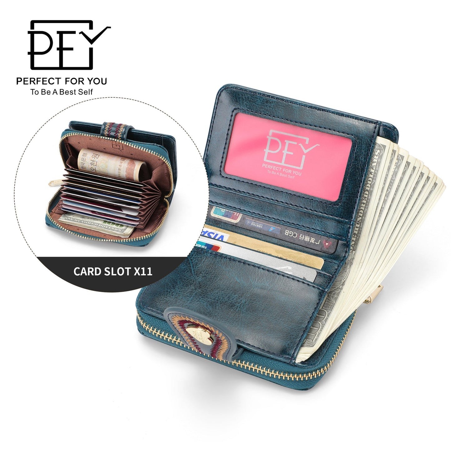 Perfect For You Women's Coin Purse Fashion Short Bi-fold Wallet Simple Ultra-thin Card Holder ins Wallet 