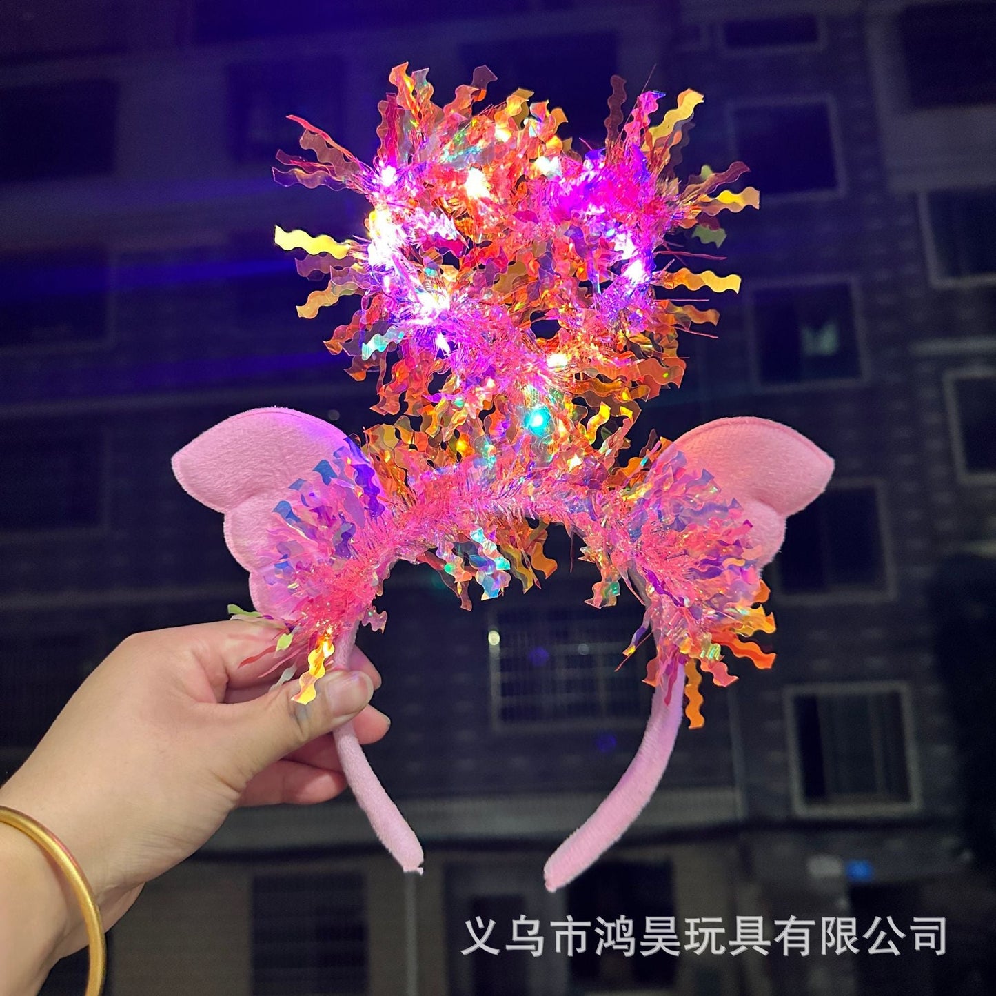 New Glowing Gold Wire Glitter Angel Wings Headband Angel Wings Internet Celebrity Fairy Headdress Manufacturer Wholesale