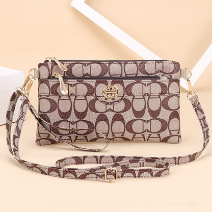 2024 New Japanese and Korean Style Shoulder Bag Fashionable All-match Crossbody Bag Women's Small Square Bag Simple Clutch Bag Mobile Phone Bag 