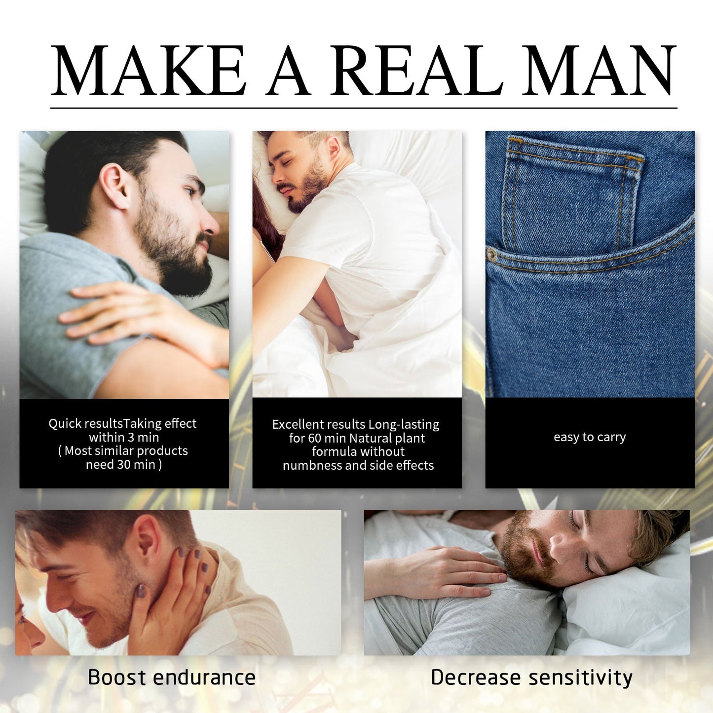 North Moon Men's Care Spray Enhances Endurance Men's Body Strengthening Moisturizing Massage Care Spray 