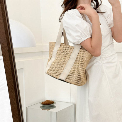 Fashionable popular bags for women 2024 autumn new casual simple shoulder bag retro trend large capacity tote bag 