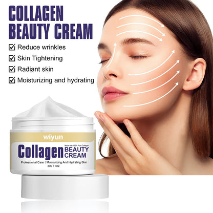 ក្រែមលាបមុខ wiyun collagen ធ្វើអោយមុខ ស ម៉ត់ រលោង បំបាត់ស្នាមជ្រួញ បន្តឹងស្បែកមុខ ផ្តល់សំណើម និងផ្តល់សំណើម 