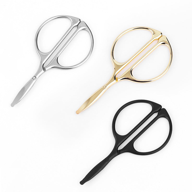 Nose hair trimmer artifact men's stainless steel round head scissors women's beauty scissors eyebrow trimming scissors manual scissors 