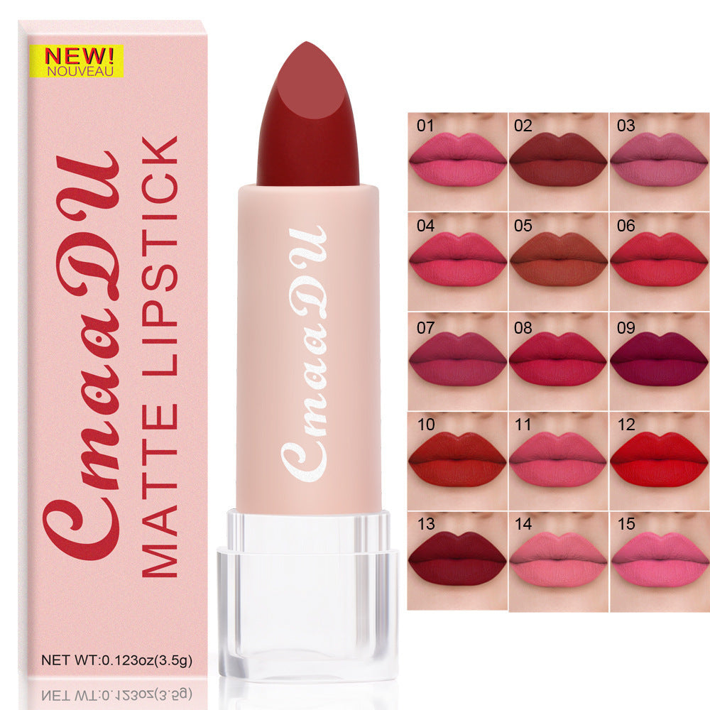 Foreign trade cosmetics 15 colors lipstick lip gloss new matte moisturizing color not easy to stain cup European and American foreign trade cross-border e-commerce