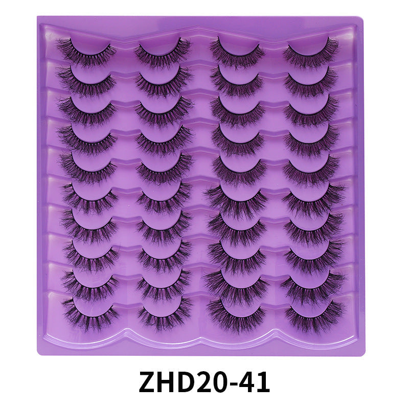 Dingsen false eyelashes stable cross-border supply 20 pairs of fried eyelashes European and American short thick mix eyelashes