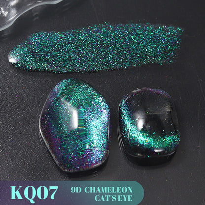 Cross-border 2023 new 9D chameleon cat's eye gel broken diamond dynamic galaxy starry sky crystal laser cat's eye nail polish gel