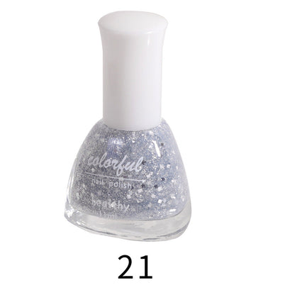 2022 new Beisijie seven-day water-based nail polish metal sequins net celebrity color-free baking nail polish wholesale 