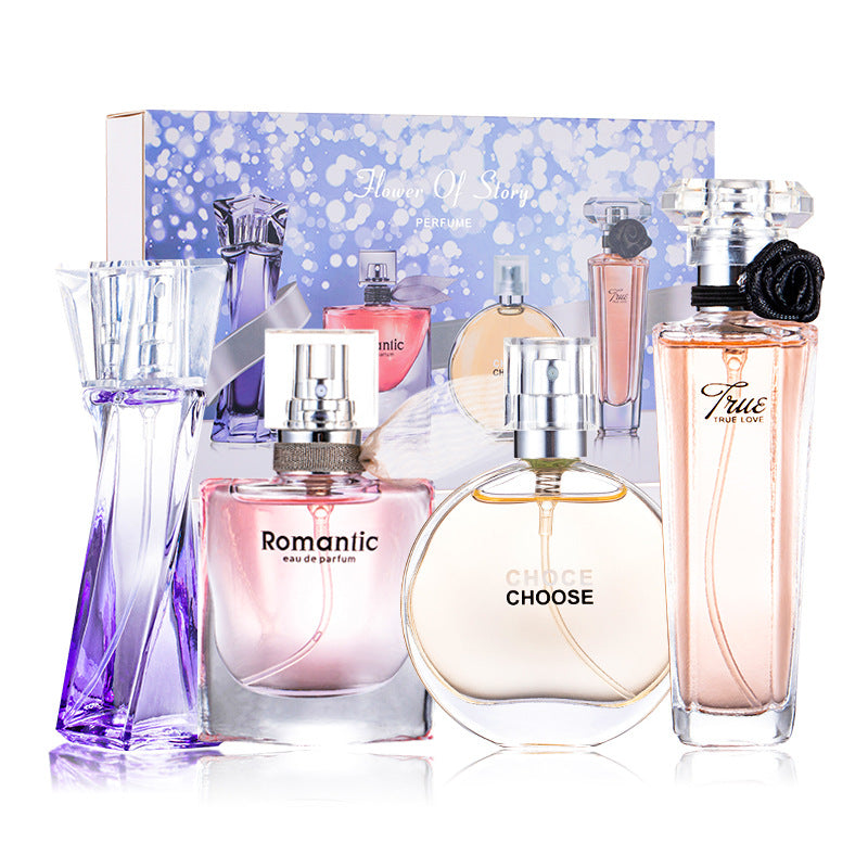 Live broadcast of the hot-selling women's perfume gift box four-piece set of perfume long-lasting light fragrance fresh Douyin Kuaishou one piece delivery 