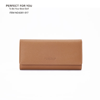 perfect for you wallet women's long PU simple fashion accordion large capacity clutch wallet 