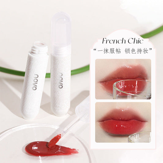 NOVO Sky Realm Non-stick Lip Glaze Water-light Mirror Dudu Lip Waterproof Non-fading Pseudo-bare Makeup Affordable Lipstick 