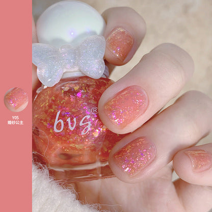 BVG small diamond 10ml water-based nail polish can be torn off without baking, naturally air-dried, floral multi-color for beginners