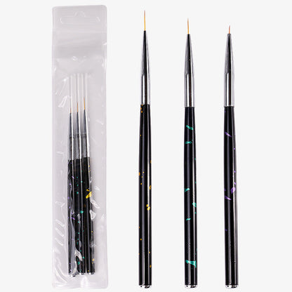 3 Gradient Gold Fishtail Line Pens Nail Art Drawing Line Pens Drawing Pens Small Brush Painting Pen Set