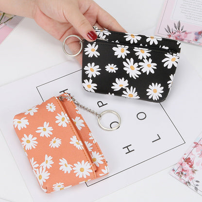 Korean style small fresh coin purse small daisy coin bag zipper mini bag female card bag key bag manufacturer wholesale 