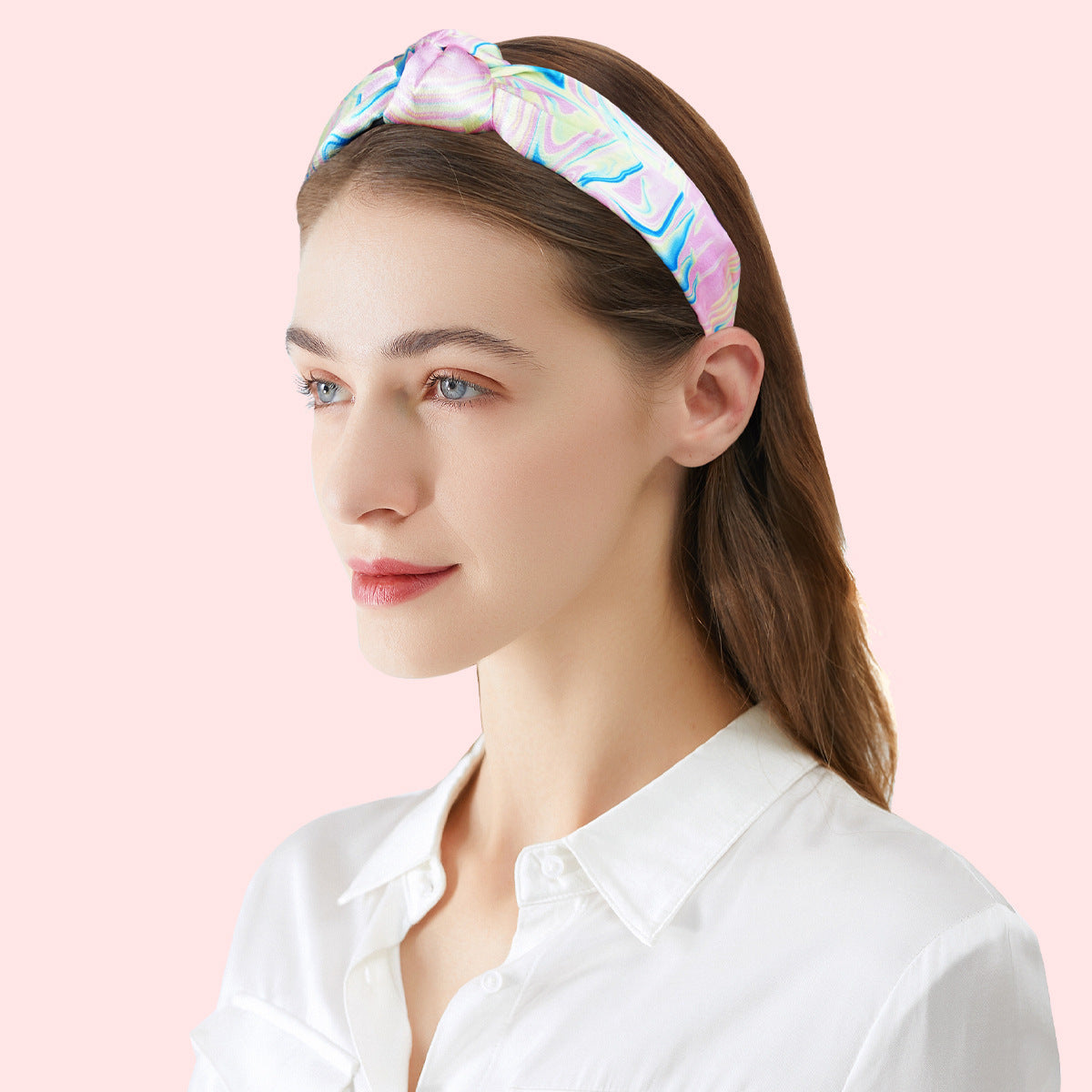 Amazon's hot-selling headband for women, European and American tie-dye knotted head buckle, fabric hairpin, versatile temperament headband, hair cave