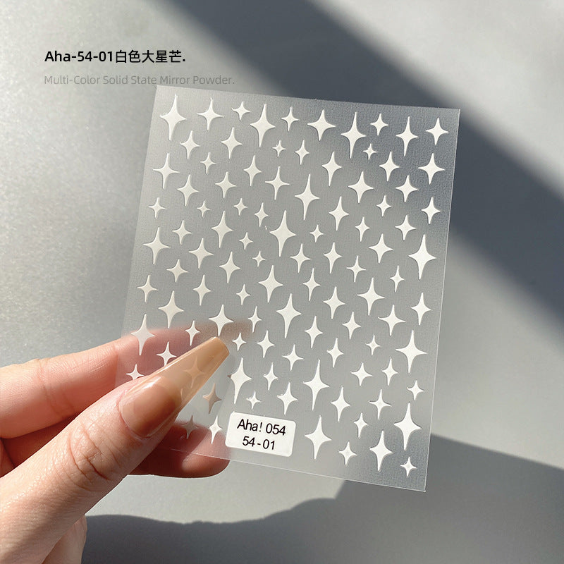 Aha dreamy big and small stars cute nail stickers crescent star Japanese gold and silver black and white nail stickers decorations