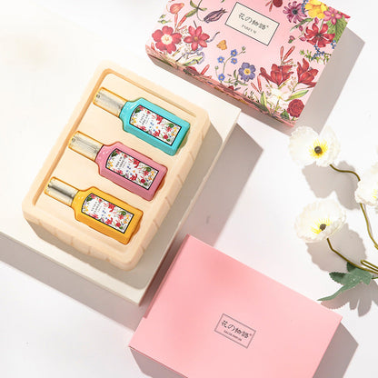 2023 new product Qimeng Zihua women's perfume set jasmine fragrance three-piece set student gift Thailand 