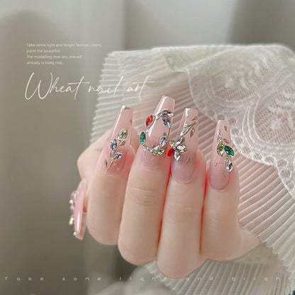 Internet celebrity hot-selling mini horse eye colored rhinestones spliced ​​with wheat ears nail art pointed bottom shaped diamonds super flash nail decorations