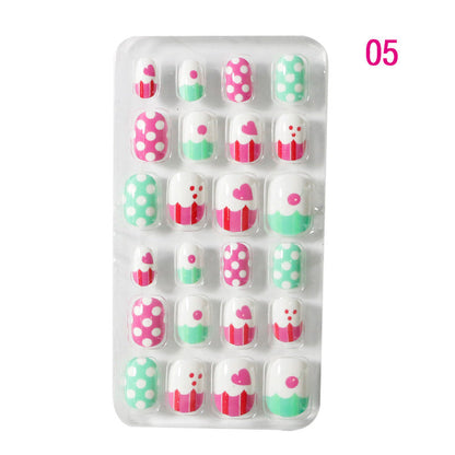 Zhifei nail art 24 pieces bagged wearable wearable nail pieces finished nail art children's nail art finished nail pieces