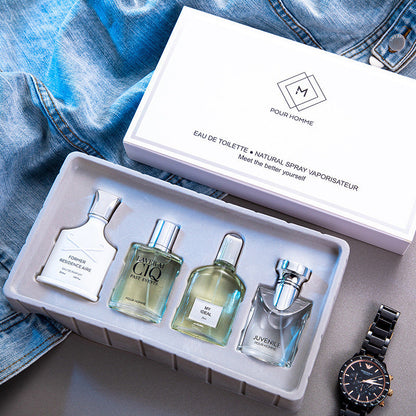 Perfume genuine niche long-lasting light fragrance gift box exquisite four-piece set spot flower story men's perfume set