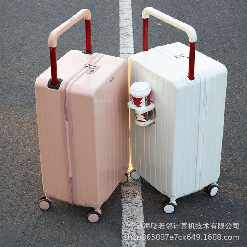 2024 new style center wide trolley suitcase for women large capacity password travel suitcase universal wheel net celebrity trolley case