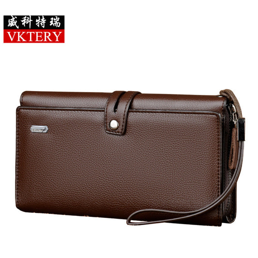 Weiketui Men's Wallet Business Men's Long Zipper Multi-Card Slot កាបូបដែលមានសមត្ថភាពធំ មានក្នុងស្តុកស្រាប់