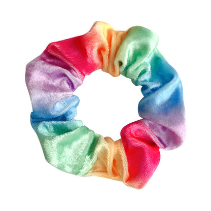 2024 Cross-border special supply autumn and winter new pig intestine hair ring colorful flannel head flower seven color tied ponytail headdress