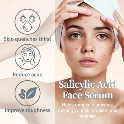 West Month Salicylic Acid Facial Essence, បាត់ស្នាមមុន, ជួសជុល, ផ្តល់សំណើម និងផ្តល់សំណើមដល់ស្បែកមុខ Essence 