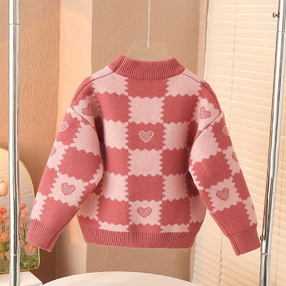 Girls winter thickened sweater thick wool Korean version three-dimensional flowers foreign fat elastic loose pullover bottom outer wear sweater