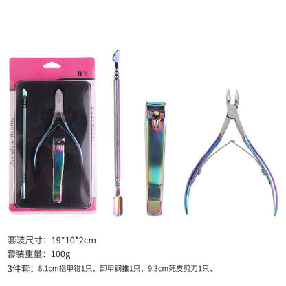 Manicure stainless steel nail scissors set dead skin scissors tweezers dot drill pen manicure tools manicure nail clippers pliers