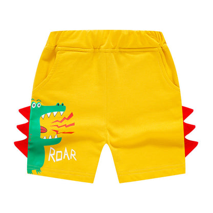 Children's clothing Korean version children's new dinosaur three-dimensional shorts summer children's pants knitted boys cartoon summer clothes one piece delivery