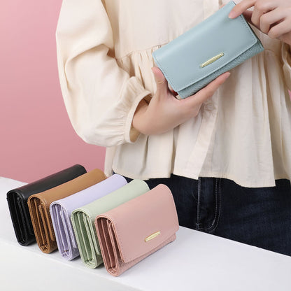 Perfect For You Wallet Women's Medium and Long Trifold Multi-Card Slot PU Coin Wallet Fashion Clutch 