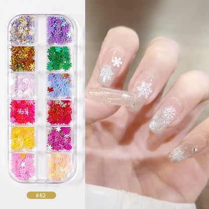 Nail accessories rhinestones flat bottom diamonds hollow rivet nail stickers diamond sequins colored diamonds flat bottom pearl shell pieces Japanese style