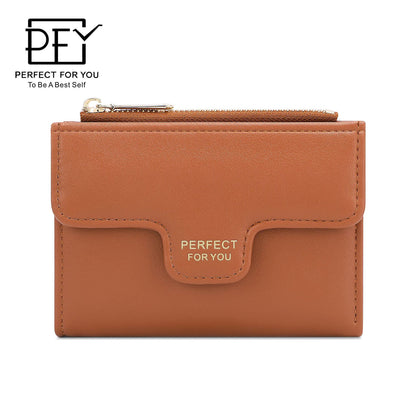 perfect for you short bifold side-pull wallet for women with multiple card slots multi-function fashionable coin card holder 