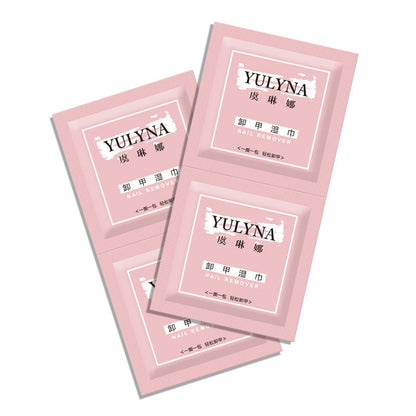 Yu Linna domestic spot environmental protection tools to scrub the nail surface 100 pieces factory direct sales nail polish remover package