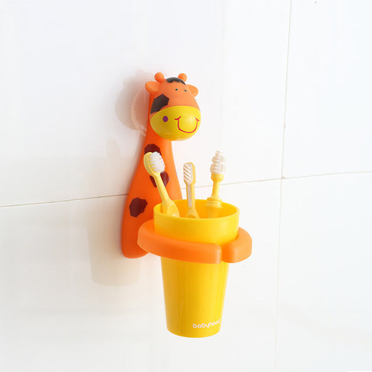 Children's toothbrush holder baby wall-mounted toothbrush cup toothbrush mouthwash cup cartoon cute tooth cup holder